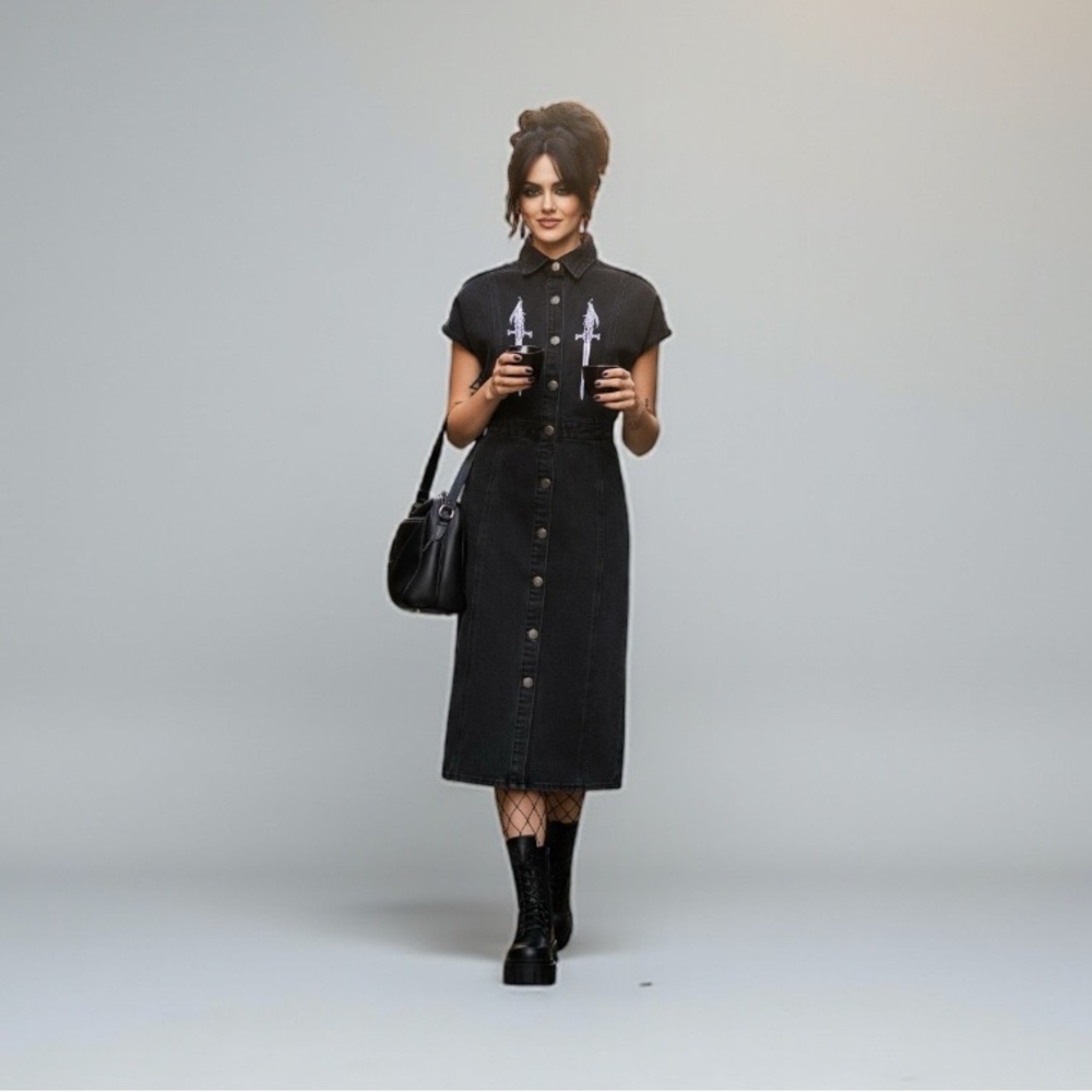NWT Disturbia Kilgharrah Denim Midi Dress US 6 / UK 10 - Picture 8 of 10